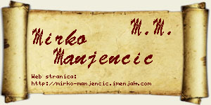Mirko Manjenčić vizit kartica